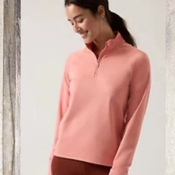 Pepper Half Zip Long Sleeve Swearshirt Pink Large - Picture 1 of 9